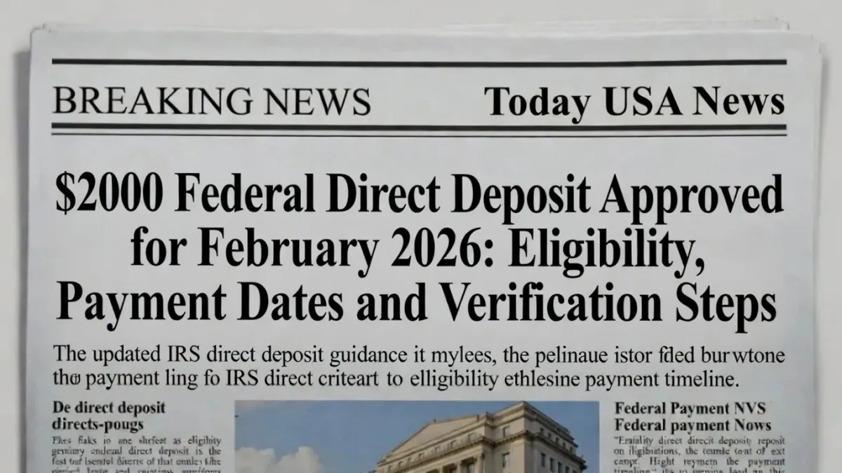 $2000 Federal Direct Deposit Approved for February 2026