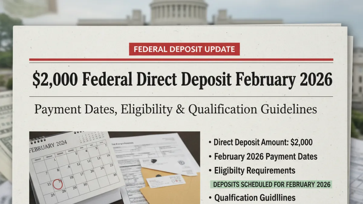 $2,000 Federal Direct Deposit February 2026
